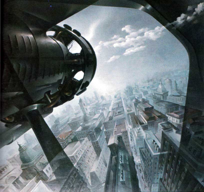 "At Low Altitude Over City [A bassa quota sulla citta]" by Tullio Crali