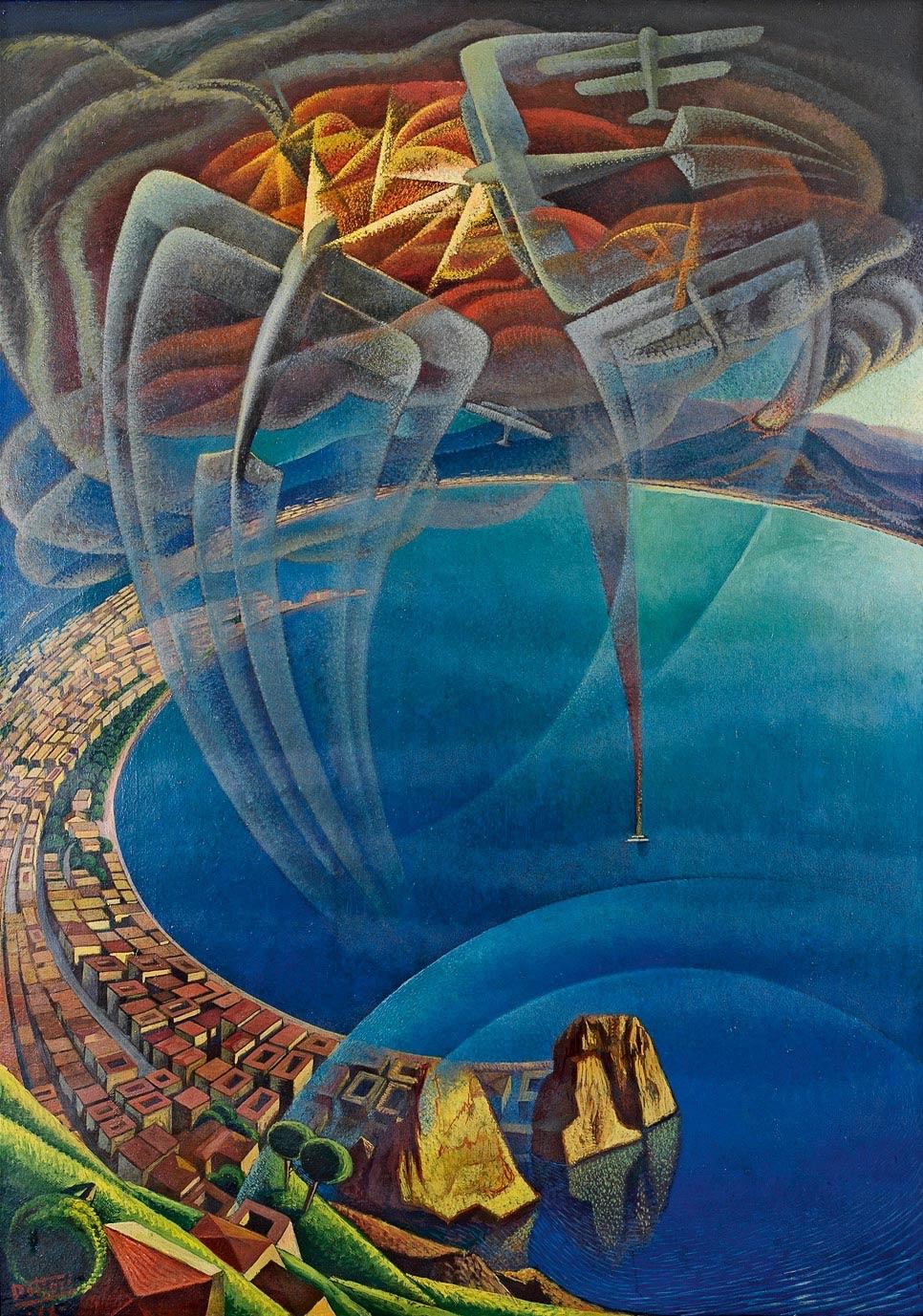 "Inferno di Battaglia Sul Paradiso del Golfo" [The Battle Hell over the Paradise of the Gulf] by Gerardo Dottori