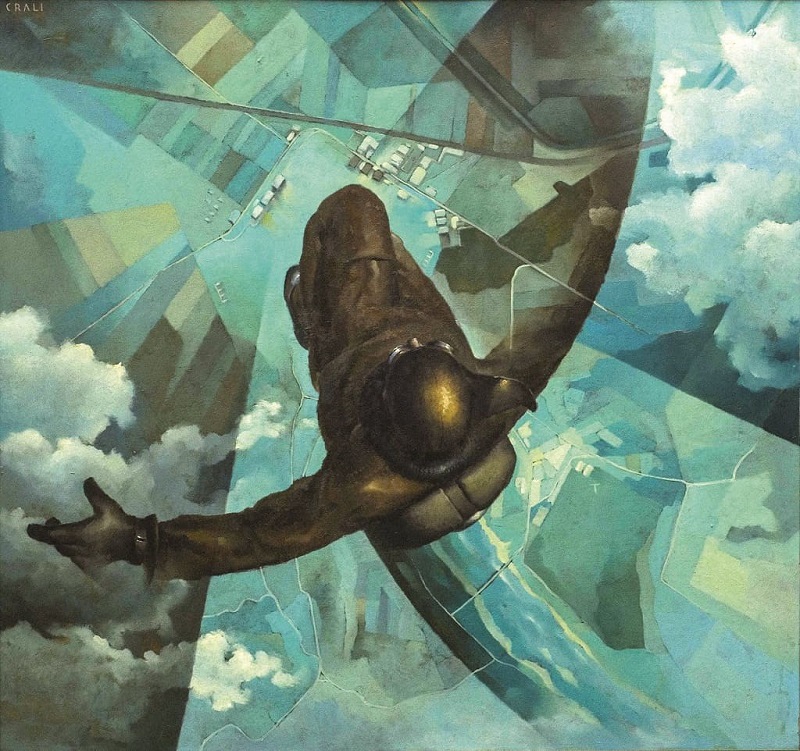 Tullio Crali "Before the Parachute Opens [Prima che si Apra il Paracadute]"